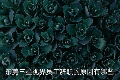 東莞三星視界員工辭職的原因有哪些