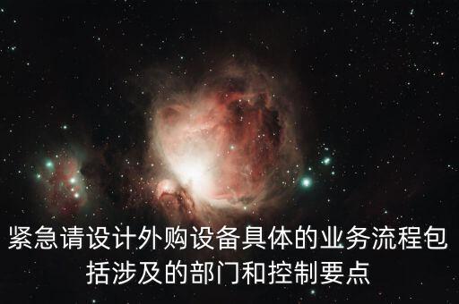 空管局的技術(shù)部設(shè)備監(jiān)控與協(xié)調(diào)是做什么的，緊急請設(shè)計外購設(shè)備具體的業(yè)務(wù)流程包括涉及的部門和控制要點