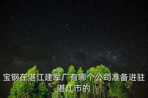 湛江市有什么鋼廠，寶鋼在湛江建軍廠有哪個公司準(zhǔn)備進駐湛江市的