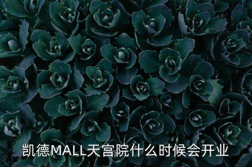 凱德MALL天宮院什么時(shí)候會開業(yè)