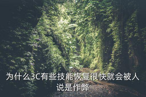 為什么3C有些技能恢復很快就會被人說是作弊