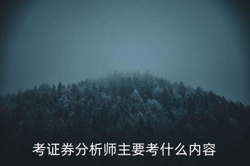 證券分析師考什么，證券分析師考試內(nèi)容是什么