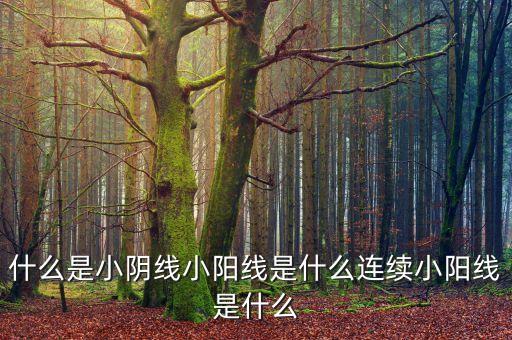 什么是小陰線小陽線是什么連續(xù)小陽線是什么