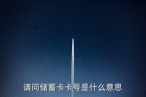 請(qǐng)問(wèn)儲(chǔ)蓄卡卡號(hào)是什么意思