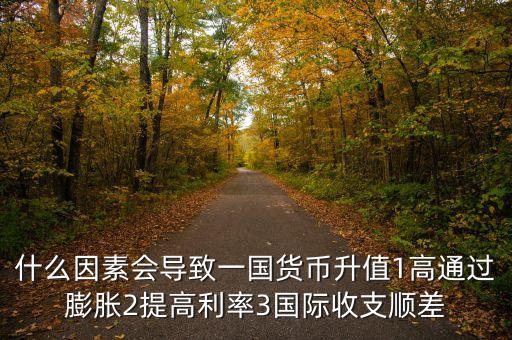 什么因素導(dǎo)致貨幣之前1，什么因素會導(dǎo)致一國貨幣升值1高通過膨脹2提高利率3國際收支順差