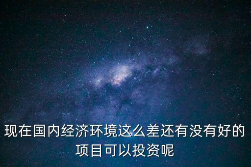 現(xiàn)在國內(nèi)經(jīng)濟環(huán)境這么差還有沒有好的項目可以投資呢