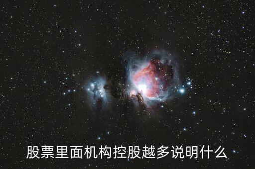 股票里面機(jī)構(gòu)控股越多說明什么