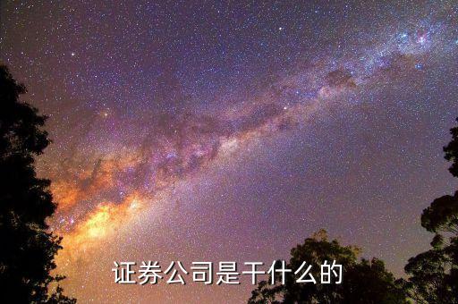 正規(guī)的證券公司是做什么的，證券公司干什么的