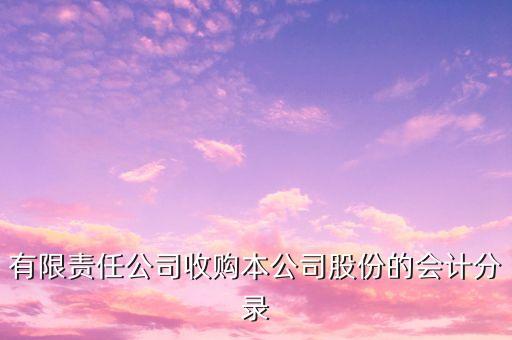 有限責(zé)任公司收購(gòu)本公司股份的會(huì)計(jì)分錄