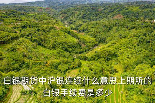 什么是滬銀連續(xù)，白銀期貨中滬銀連續(xù)什么意思上期所的白銀手續(xù)費(fèi)是多少