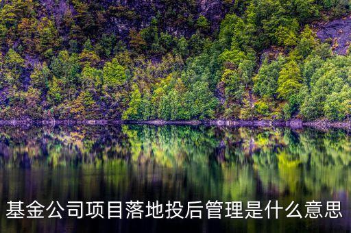基金公司項(xiàng)目落地投后管理是什么意思