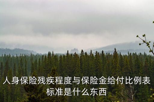什么叫給付比例，人身保險(xiǎn)殘疾程度與保險(xiǎn)金給付比例表標(biāo)準(zhǔn)是什么東西