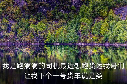 滴滴貨運(yùn)是什么，我是跑滴滴的司機(jī)最近想跑貨運(yùn)我哥們讓我下個(gè)一號(hào)貨車說(shuō)是類