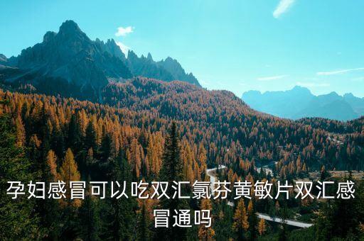 孕婦感冒可以吃雙匯氯芬黃敏片雙匯感冒通嗎