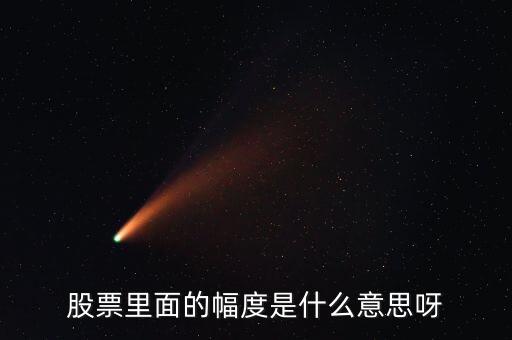 股票里面的幅度是什么意思呀