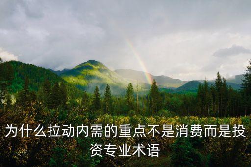 為什么拉動內(nèi)需的重點(diǎn)不是消費(fèi)而是投資專業(yè)術(shù)語