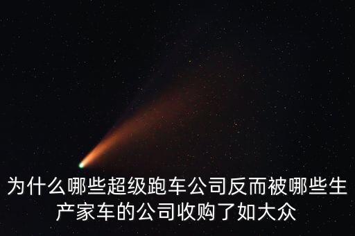 為什么哪些超級跑車公司反而被哪些生產(chǎn)家車的公司收購了如大眾