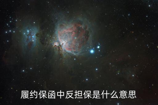 履約保函中反擔保是什么意思