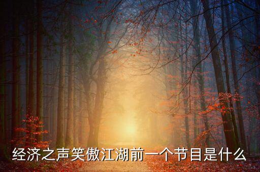 經(jīng)濟之聲笑傲江湖前一個節(jié)目是什么