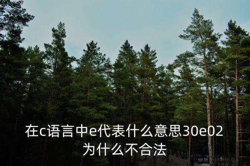 it指數(shù)是什么意思，在c語言中e代表什么意思30e02為什么不合法