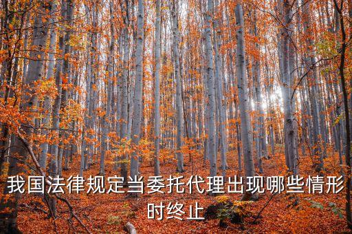 我國法律規(guī)定當委托代理出現(xiàn)哪些情形時終止