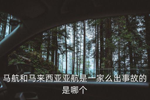 馬航和馬來西亞亞航是一家么出事故的是哪個