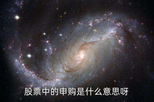 股票中的申購是什么意思呀
