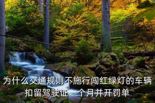 為什么交通規(guī)則不施行闖紅綠燈的車輛扣留駕駛證一個(gè)月并開罰單