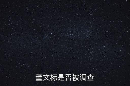 董文標(biāo)是否被調(diào)查