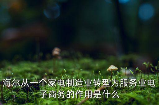 海爾從一個家電制造業(yè)轉(zhuǎn)型為服務(wù)業(yè)電子商務(wù)的作用是什么