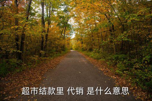 超市代銷是什么意思，代銷商品款是甚么意思
