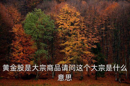 黃金股是大宗商品請(qǐng)問這個(gè)大宗是什么意思