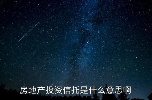 房地產投資信托是什么意思啊