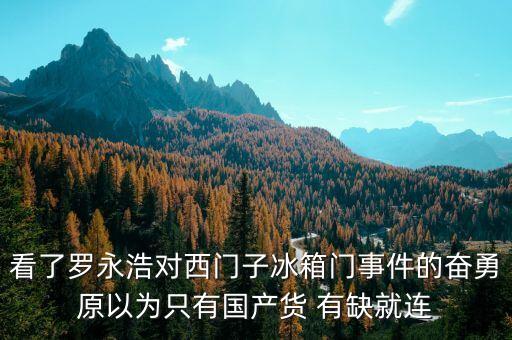 羅永浩為什么砸西門子冰箱，羅永浩給西門子造成了多大的損失