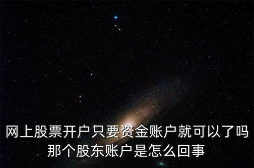 網(wǎng)上股票開(kāi)戶(hù)只要資金賬戶(hù)就可以了嗎那個(gè)股東賬戶(hù)是怎么回事