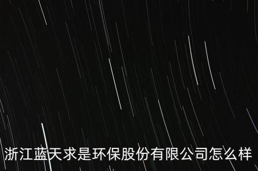 浙江藍天求是環(huán)保股份有限公司怎么樣