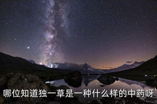 哪位知道獨一草是一種什么樣的中藥呀