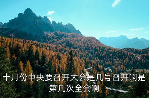十月份中央要召開大會是幾號召開啊是第幾次全會啊