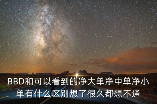 凈大單凈中單是什么，BBD和可以看到的凈大單凈中單凈小單有什么區(qū)別想了很久都想不通