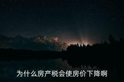 為什么房產(chǎn)稅會使房價下降啊