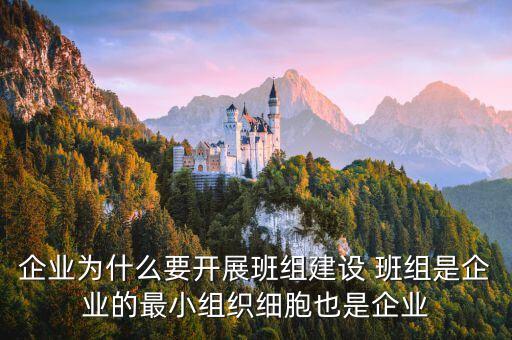 國企央企為什么要做班組建設(shè)，企業(yè)為什么要開展班組建設(shè) 班組是企業(yè)的最小組織細(xì)胞也是企業(yè)