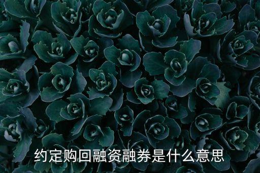 什么是融券購(gòu)回，約定購(gòu)回融資融券是什么意思