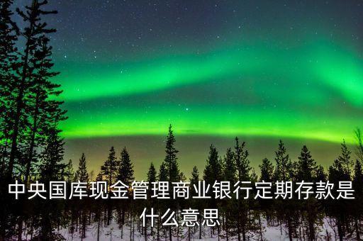 什么是國(guó)庫(kù)存款，中央國(guó)庫(kù)現(xiàn)金管理商業(yè)銀行定期存款是什么意思
