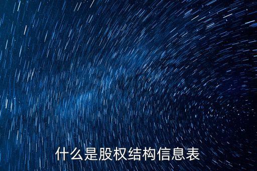 什么是股權(quán)結(jié)構(gòu)信息表