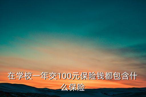 100元保險(xiǎn)都保什么，在學(xué)校一年交100元保險(xiǎn)錢都包含什么保險(xiǎn)