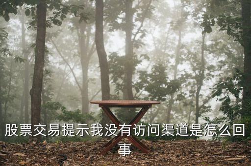 為什么股票賬戶沒有訪問渠道，信達(dá)證券賬戶說我沒有訪問渠道為什么 求解釋