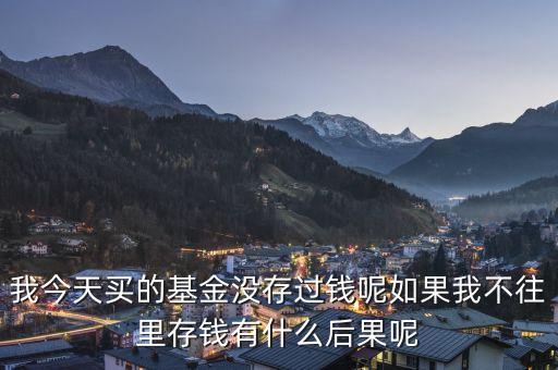 我今天買的基金沒(méi)存過(guò)錢呢如果我不往里存錢有什么后果呢