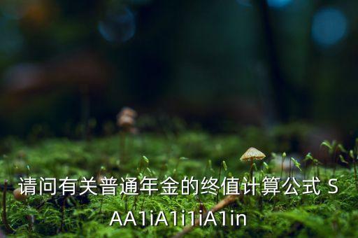 請問有關普通年金的終值計算公式 SAA1iA1i1iA1in