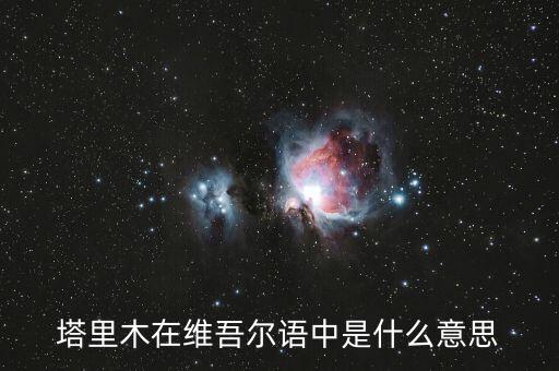 新疆塔里木是什么，塔里木在維吾爾語中是什么意思