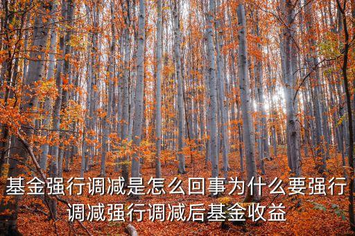 基金強(qiáng)減會對基金產(chǎn)生什么影響，強(qiáng)行調(diào)減對原有基金持有人是否有損害